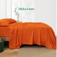 thumbnail image 2 of Egyptian Cotton Sheets King (76" x 80") Size Sheet Set, 4-PCs Bed Sheets, Bedding Sheets & Pillowcases, King Size, Fits 9-12" Deep Pocket Sheets, 600-TC Cotton Sheets, Orange, 2 of 8
