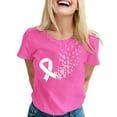 thumbnail image 2 of Lroveb Breast Cancer Awareness Shirts for Women Elegant Casual Printed Short Sleeve V Neck T Shirt Tops Pink Ribbon Graphic Tees Pink, 2 of 5