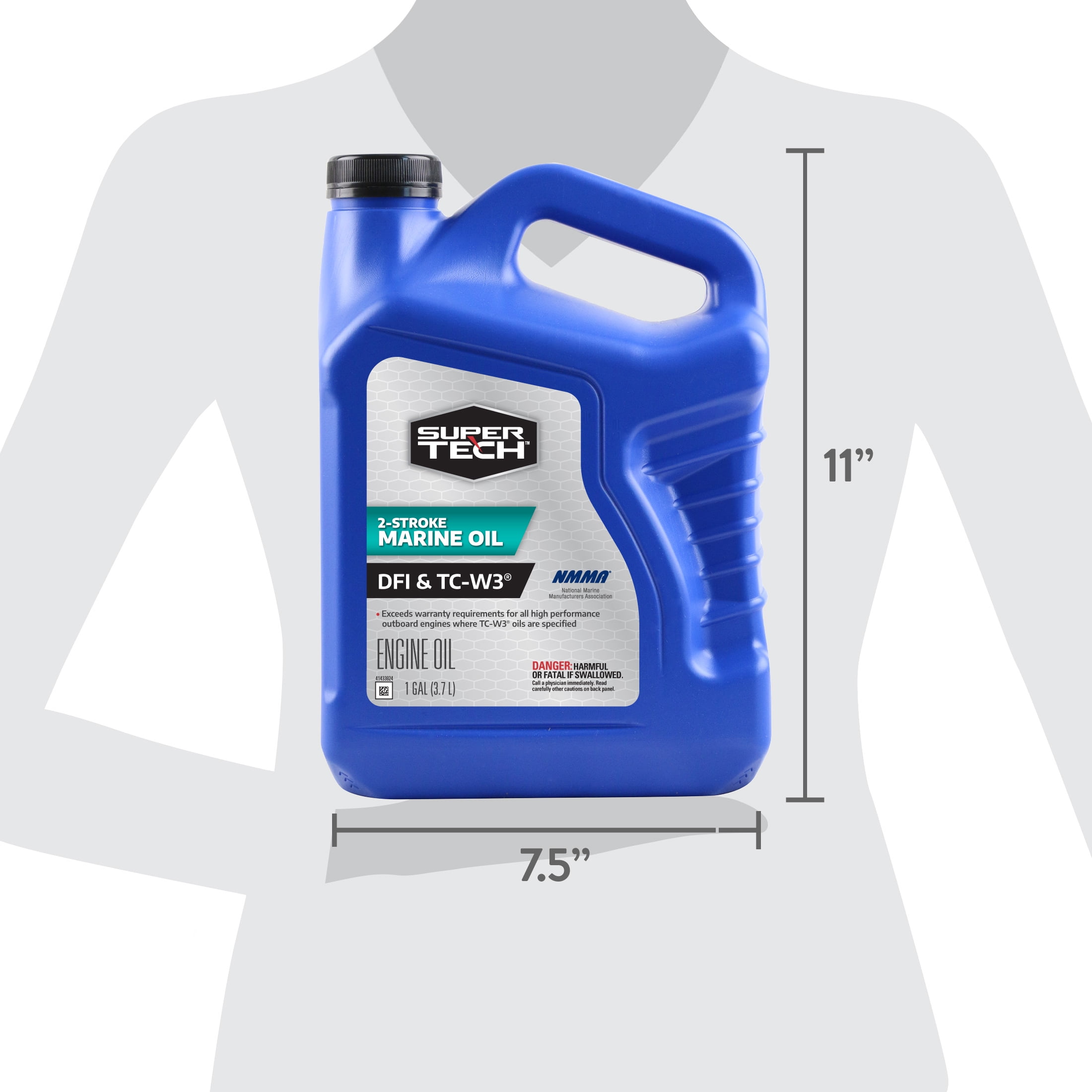 Super Tech Outboard 2 Cycle Engine Oil 1 Gallon for Outboard