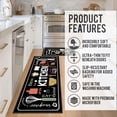 thumbnail image 5 of Kitchen Utensils Rugs Black Kitchen Mats for Floor 2 Piece, Anti Fatigue Floor Mat for Kitchen, Kitchen Floor Mats for in Front of Sink and Kitchen Matt for Standing for Kitchen Decor 17"X30"+17"X47", 5 of 6