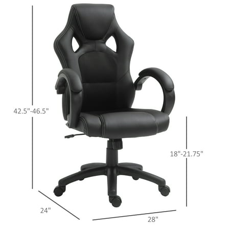 Homcom Office Chair Racing Gaming Style, High Back Office Chair Dimensions