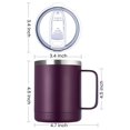 thumbnail image 4 of 12oz Stainless Steel Travel Mug with Handle & Lid - Double Wall Insulated Coffee Cup for Hot & Cold Drinks, Camping, Tea - Plum, Set of 1, 4 of 9