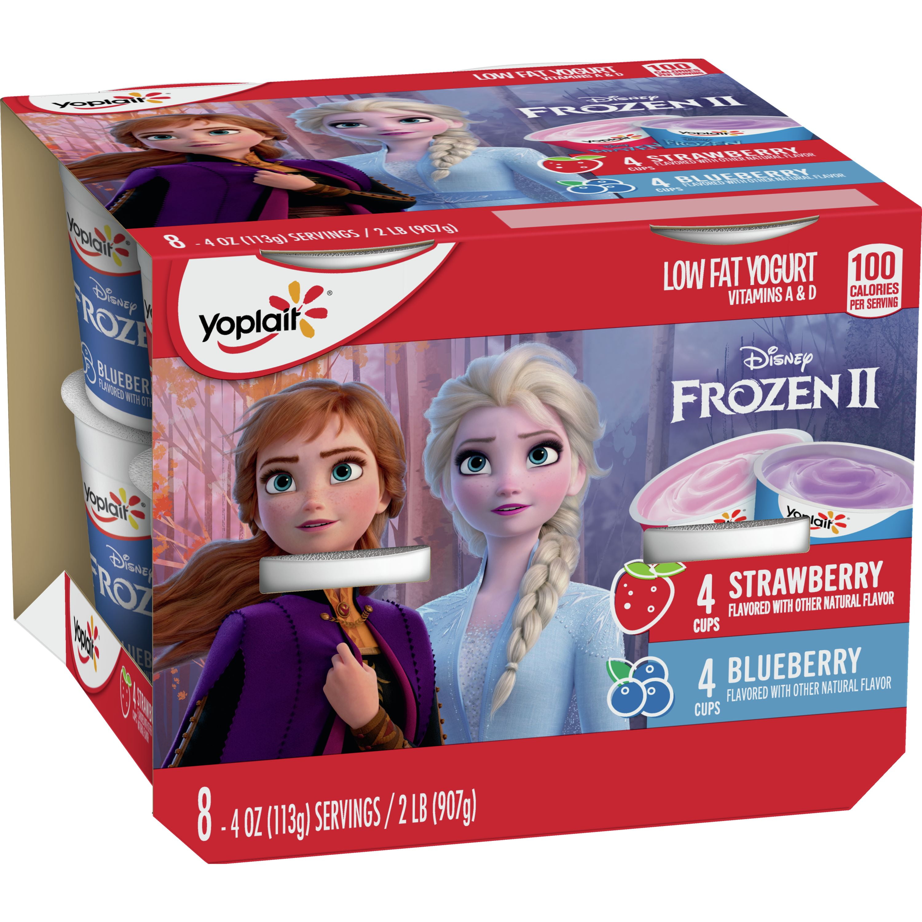 Yoplait Disney Frozen Strawberry And Blueberry Low Fat Kids' Yogurt -  8pk/4oz Cups : Target