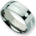 thumbnail image 1 of Stainless Steel Silver Inlay 8mm Mens Ring Size 11, 1 of 10