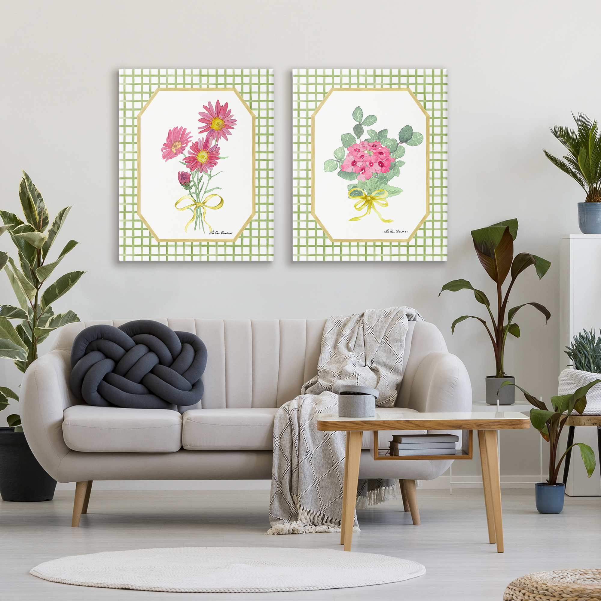 Cottage Botanical Story 2 Piece Canvas Wall Art Set, design by Lee Ann Sanders
