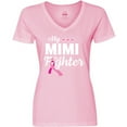 thumbnail image 3 of Inktastic Breast Cancer Awareness My Mimi is a Fighter Women's V-Neck T-Shirt, 3 of 5