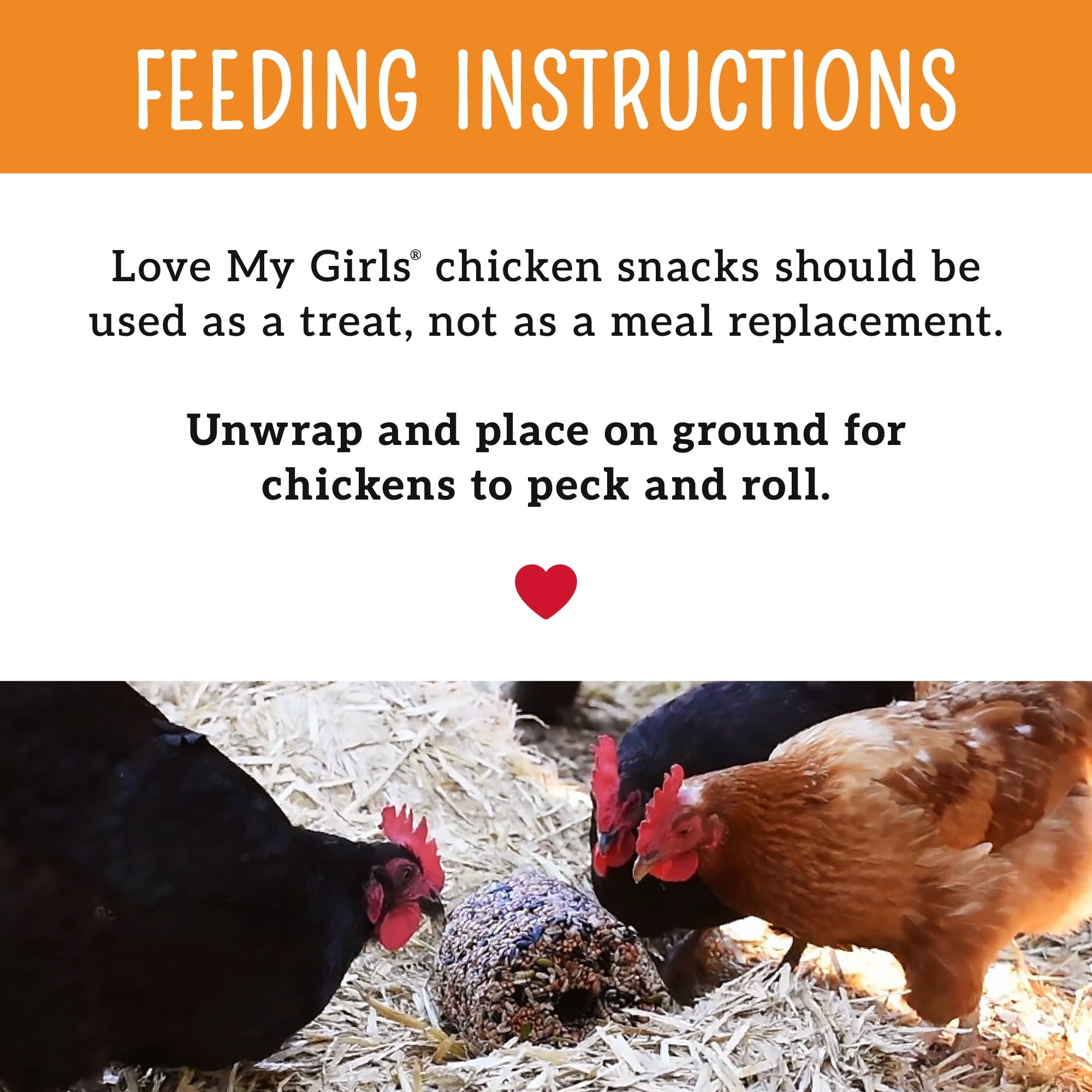 Love My Girls Peck 'N Roll Boredom Buster for Chickens, 2.5 lb. Seed Log, 1-Pack