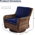 thumbnail image 2 of Krikacy Wicker Swivel Rocking Chair HDPE Hand-Woven All-Weather Rattan Furniture for Patio Deck,Blue, 2 of 6