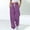 Purple, variant on SYMOID Womens Hot Pink High Waisted Striped Drawstring Pants - Loose Fit Tapered Ankles Poly Cotton Blend,Size L