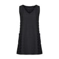 thumbnail image 6 of TIHLMK Summer Dresses for Women Beach Women's Summer Strap Dress Seashore Beach Gown V Tie Pocket Plush Ball Dresses Black Short Sleeve Dress, 6 of 7