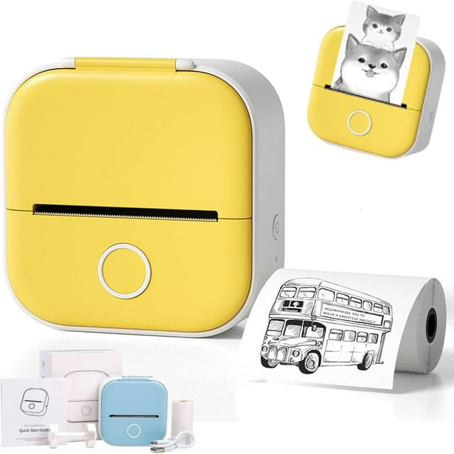 MesaSe Print Pod Print Pods Mini Printer Pocket Mini Printer Mini Pocket Sticker Printer Inkless Sticker Printer for DIY Scrapbook Fast Printing Portable Mini Thermal Printer (Blue)