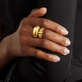 thumbnail image 5 of Gold Rings for Women Non Tarnish - Stackable Rings Set 14K Gold Plated Chunky Thumb Knuckle Cubic Zirconia Stack Ring Size 6-10 for Women Dainty Gold Jewelry Gift,Size 9, 5 of 8