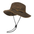 thumbnail image 2 of Bainana Sun Hat For Men Adjustable Wide Brim Soft Retro Western Style Bucket Hat For Outdoor Beach, 2 of 4