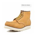 thumbnail image 3 of Botines de cuero para motocicleta para Hombre, mocasines Vintage con cordones, zapatos informales, botas de vaquero antideslizantes, 3 of 5
