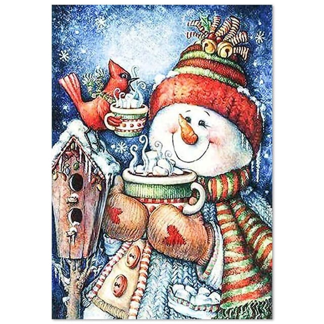Naiovety Cuadros de pintura de diamantes de Navidad, decoración de inauguración de la casa, muñeco de nieve, dibujos animados, adornos para Type2 NO2