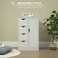 thumbnail image 3 of Wooden Bathroom Storage Cabinet with 4 Drawers Freestanding Cabinet with Shelves & Door, Bathroom Floor Cabinet, 3 of 6