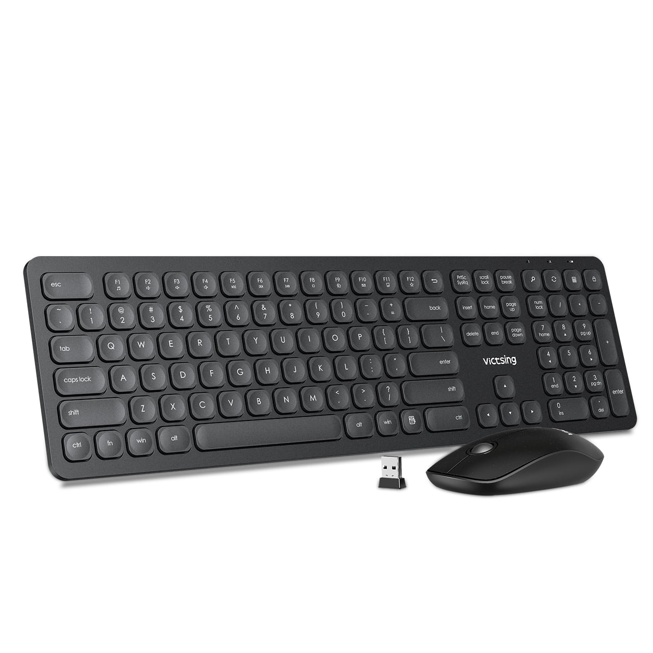 VicTsing Wireless Keyboard and Mouse Comb, 2.4G Slim Wireless Keyboard