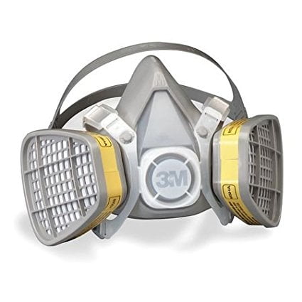 Air Half Mask Respirator - Medium Yellow Thermoplastic Elastomer Half Mask 5000 Series Disposable Air Purifying Respirator With 4 Point Harness 1/EA, Package Quantity: (1) 3 Piece Unit By 3M
