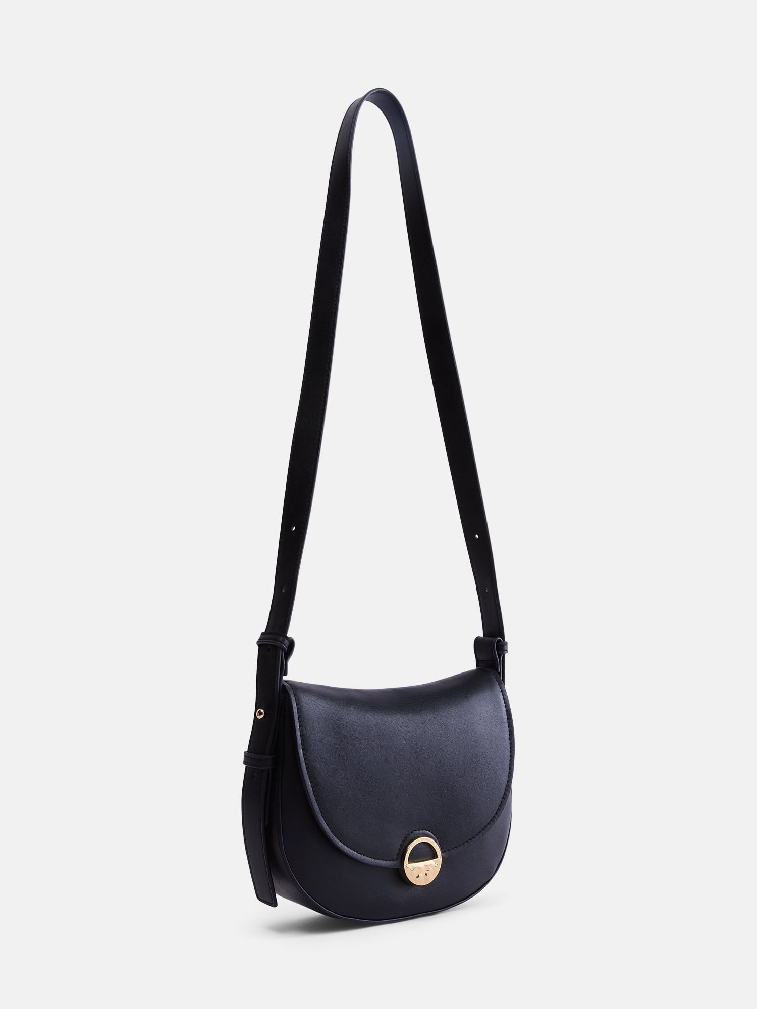 Scenario Women's Faux Suede Crossbody Handbag, Black