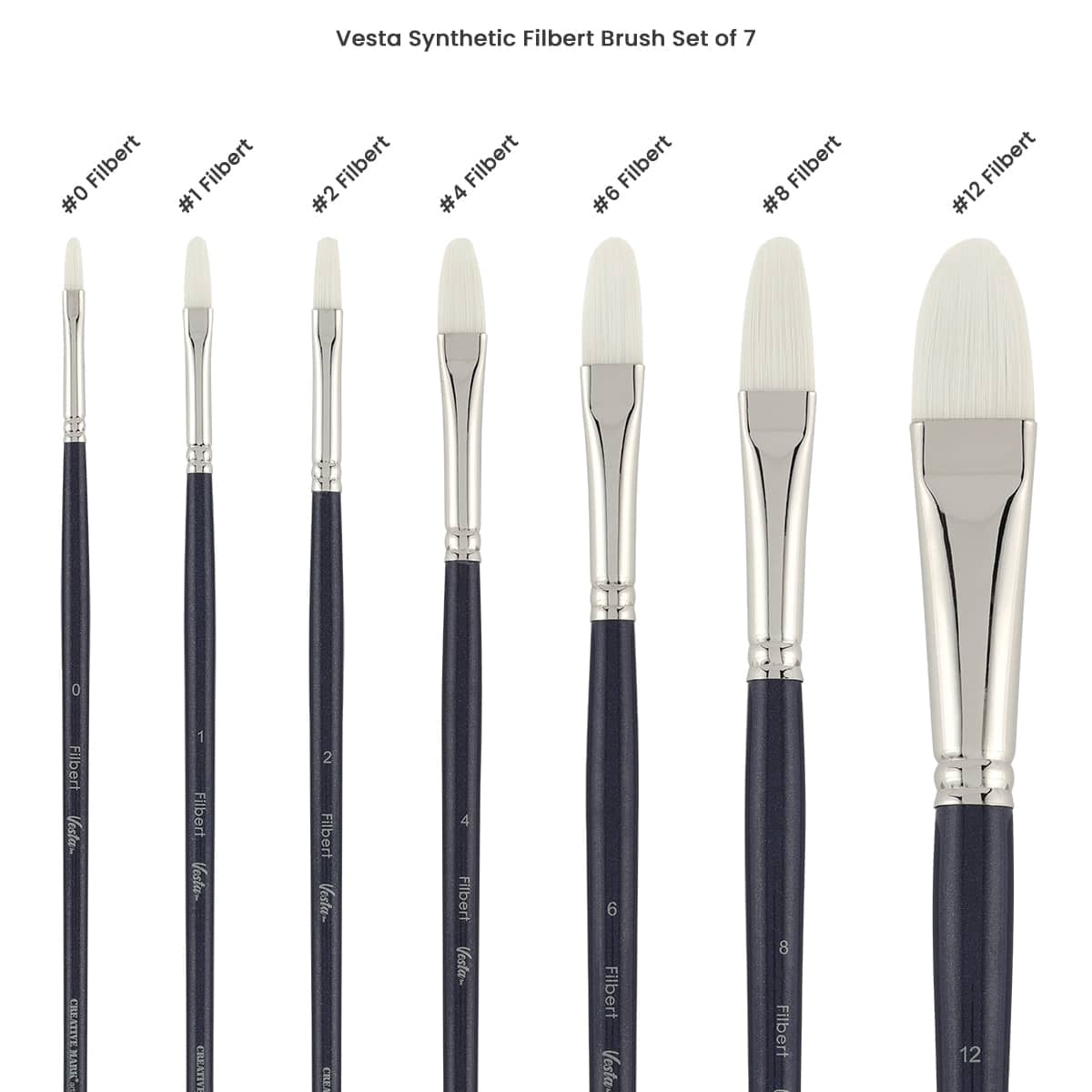 Mezzo Rotating Paint Brush Storage Rack with Vesta Synthetic Artist Paint Brushes for Acrylic Painting - Filbert Acrylic Paint Brush Set of 7 - with Brush Drying Carousel - Holds Up to 28 Brushes