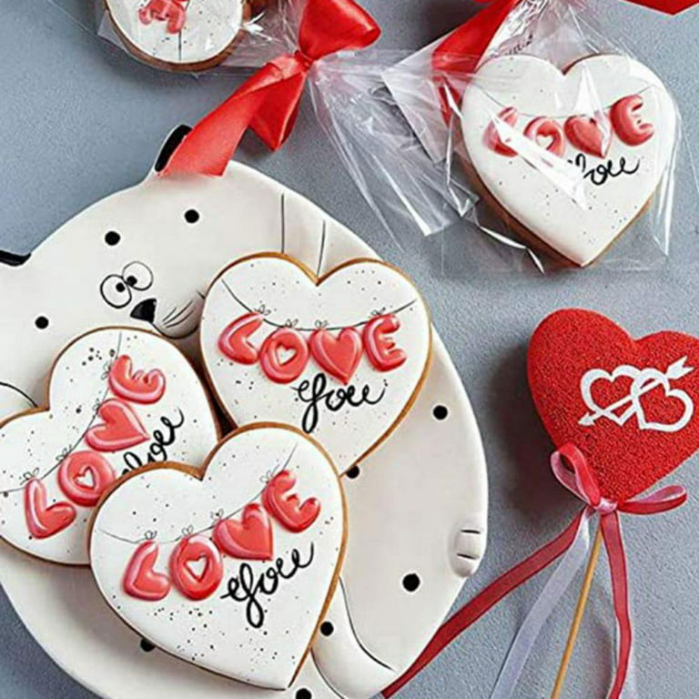 Heart-Shaped Cookie Biscuit Cutter Set 6 Valentine Pastry Donut Cutter Set Heart Cookie Cutters Baking Metal Ring MoldsValentine's Day Cookie Cutter