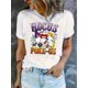 thumbnail image 1 of Camiseta De Mujer Camiseta De Verano Para Mujer Para Viajes En La Calle TrabajoWomen's Halloween Graphic T-Shirt - "HOocus Poke-us" Fun Print, Casual Round Neck Short Sleeve, Comfortable Polyester B, 1 of 6