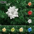 thumbnail image 3 of Christmas Flowers Poinsettia Simulation Xmas Decoration 10Pcs 9Cm Home, 3 of 5
