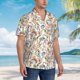 thumbnail image 3 of Balery Floral Camisas hawaianas de manga corta para hombre, camisas playeras de corte holgado, camisas de vacaciones con botones,X-Large, 3 of 7