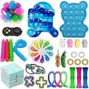 Emmababy 30 Pieces Sensory Stress Relief Finger Press Bubble Fidget Toys Set