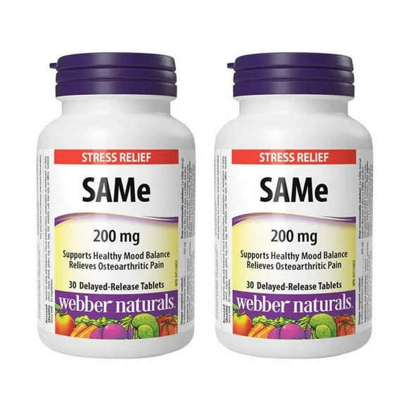 Webber Naturals SAMe 200 mg - 2 x 30 Tablets | Mood and Joint Support