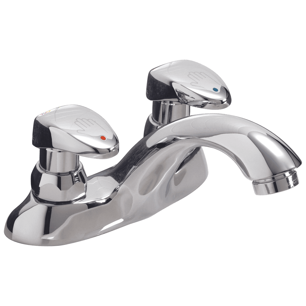 Commercial Commercial Two Handle Metering SlowClose Bathroom Faucet in