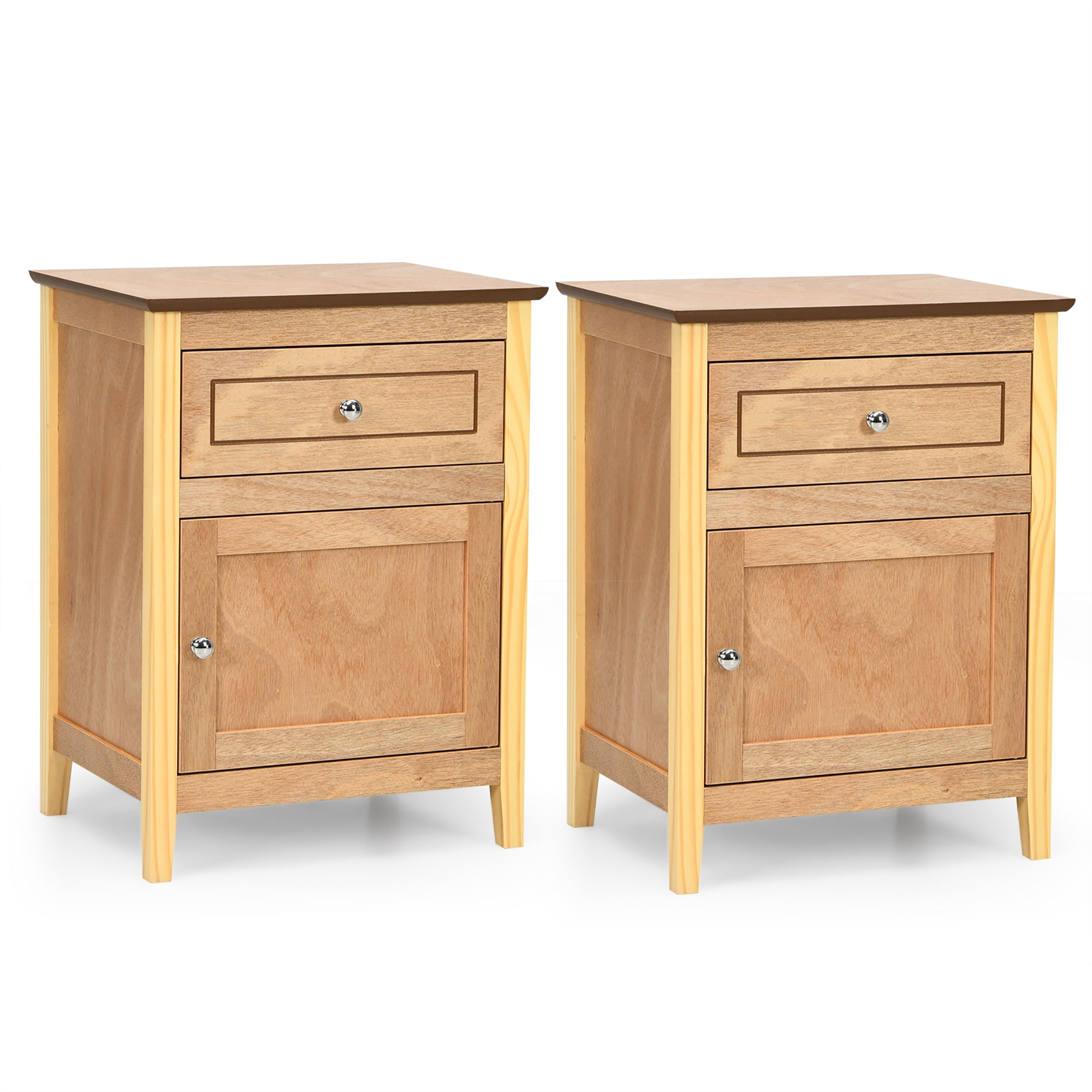 bedside table with drawer and cupboard