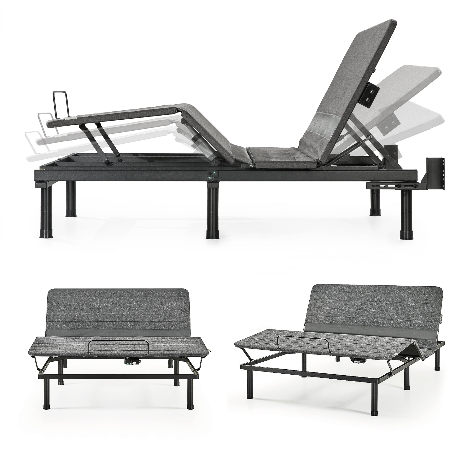 Zinus 14" Jared Adjustable Bed Frame Metal Base with Wall Hugger, Twin-XL