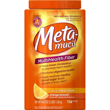 Metamucil Psyllium Fiber Supplement Orange Smooth Texture Powder (choose your size)
