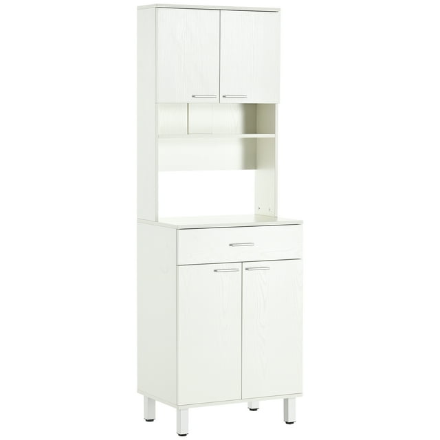 HOMCOM Garde-Manger de Cuisine 71 Pouces, Buffet avec Huche, Support pour Micro-Ondes avec Armoire