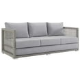 thumbnail image 5 of Modway Aura 3 Piece Outdoor Patio Wicker Rattan Set in Gray Gray, 5 of 9
