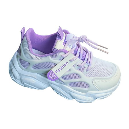 

Povozer Children Baby Toddlers Little Kids Boy s Girl s Breathable Fashion Sneakers Walking Running Shoes(Purple 11-11.5 Years )