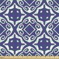 thumbnail image 2 of Vintage Fabric by the Yard, Illustration of Geometric Motifs Repeating Classical, Decorative Upholstery Fabric for Sofas and Home Accents, Blue Violet White by Ambesonne, 2 of 5