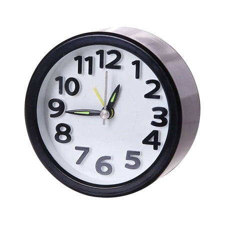 Gerich Battery Operated Quartz Alarm Clock Night Light No Tick Bedroom Bedside Clocks, Small Travel Clocks / Battery Silent (Black)