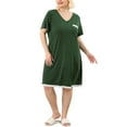 thumbnail image 6 of Unique Bargains Women's Plus Nightgown V Neck Dots Short Sleeve Sleepwear, 6 of 8