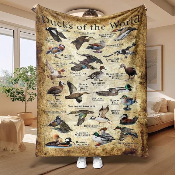 HELLOYOUNG Duck Pattern Throw Blanket Soft Plush Cozy Warm Lightweight Microfiber Blanket for Couch Bed Travel Napping Home Office Bedding