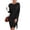 Black, variant on Zeagoo Womens Ribbed Knit Dress Long Lantern Sleeve Fall Bodycon Dress Crewneck Tie Waist Sweater Belted Dresses