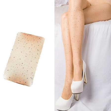 

YEUHTLL Womens Sexy Hollow Out Fishnet Pantyhose Shiny Glitter Diamond Rhinestone Mesh Net Sheer Tights Stockings Jeweled Rave Party Clubwear Leggings