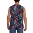 thumbnail image 4 of Lsque Cool Red Off-Road Vehicle Print Men's Cotton Blend Sleeveless Muscle Shirts (S-3XL)- Moisture Wicking, Odor Protection, UPF 30+,Medium, 4 of 8