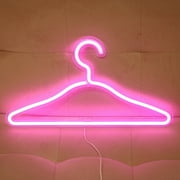 Dengmore 2pcs Neon Clothes Hanger Display LED Light Up Decor Light Wall Wardrobe Bedroom White