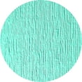 thumbnail image 1 of Ahgly Company Machine Washable Indoor Round Solid Turquoise Blue Modern Area Rugs, 4' Round, 1 of 4