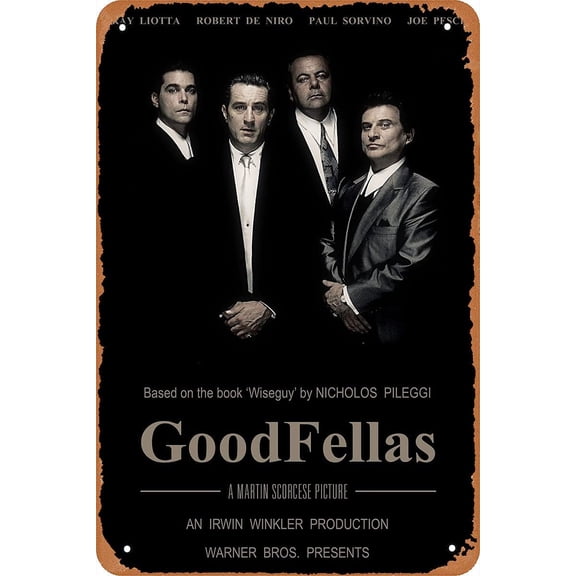 Vintage Look Metal Sign GoodFellas Movie Poster for Cafe Bar Pub Man Cave Home Wall Art Decor Gift Retro Tin Sign 12 X 8 inch
