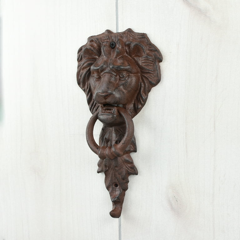 Cast Iron Vintage Style Gothic Lion Head Front Door Knocker Rustic Home Decor Cast Iron Vintage Style Gothic Lion Head Front Door Knocker Rustic Home Decor