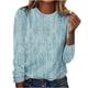 thumbnail image 2 of ICHUANYI Clearance Fashion Women Casual Long Sleeve Printing Round Neck Loose T-Shirt Blouse Tops(Blue, XL) ICHUANYI WER2023080812729, 2 of 5