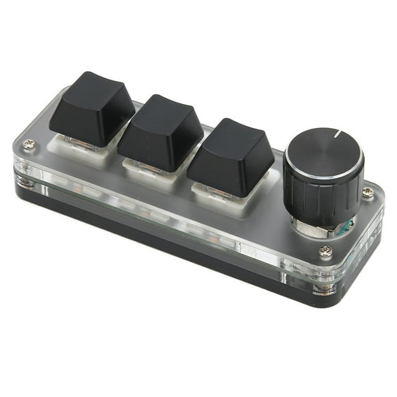 USB Mechanical Keyboard RGB Backlight 3 Key Small Keypad 3 Key Saving Space With Knob For Gaming